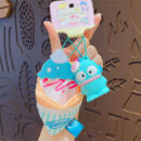authentic sanrio cartoon beaded bracelet keychain, creative kuromi car & bag key chain doll pendant