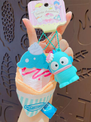 Authentic Sanrio Cartoon Beaded Bracelet Keychain, Creative Kuromi Car & Bag Key Chain Doll Pendant