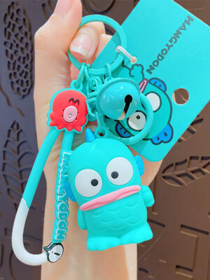 Authentic Sanrio Cartoon Beaded Bracelet Keychain, Creative Kuromi Car & Bag Key Chain Doll Pendant