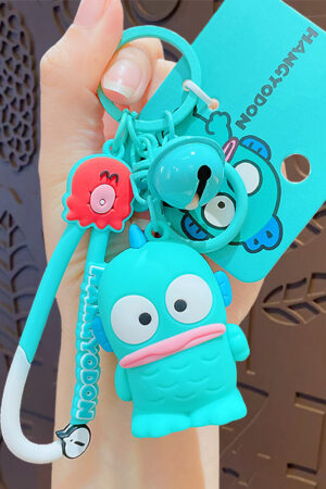 Authentic Sanrio Cartoon Beaded Bracelet Keychain, Creative Kuromi Car & Bag Key Chain Doll Pendant