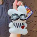 cartoon plush trendy cool bear keychain, schoolbag small pendant, cute couple bag doll keychain