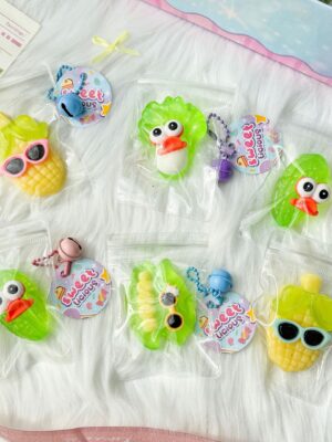 24-Piece Snack Toy Pendant Squishies Set in Color Box – Stress-Relief Essential