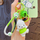 authentic sanrio cartoon beaded bracelet keychain, creative kuromi car & bag key chain doll pendant