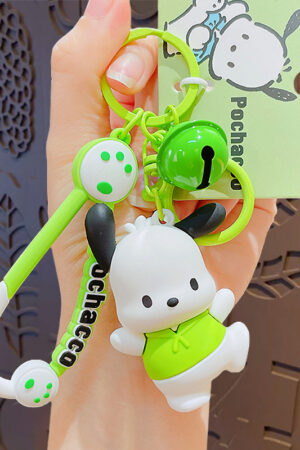 Authentic Sanrio Cartoon Beaded Bracelet Keychain, Creative Kuromi Car & Bag Key Chain Doll Pendant