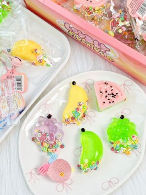 24-Piece Snack Toy Pendant Squishies Set in Color Box – Stress-Relief Essential