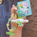 authentic sanrio cartoon beaded bracelet keychain, creative kuromi car & bag key chain doll pendant