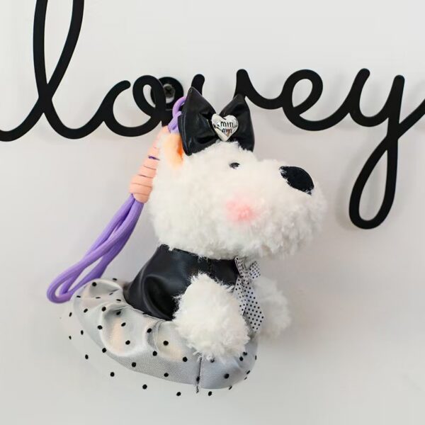 scraggly dog plush cartoon bag charm & keychain