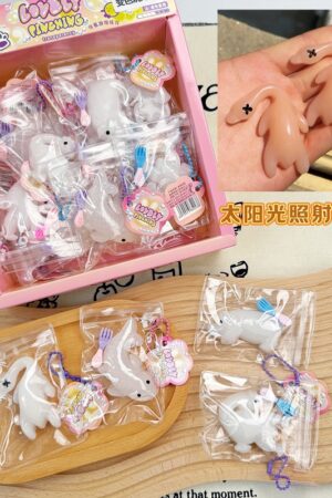 24-Piece Snack Toy Pendant Squishies Set in Color Box – Stress-Relief Essential