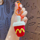 fleece knitted good things happen keychain small decoration cartoon crocheted persimmon bag keychain