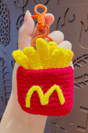 Fleece Knitted Good Things Happen Keychain Small Decoration Cartoon Crocheted Persimmon Bag Keychain