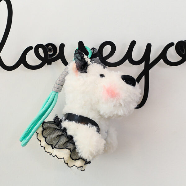 scraggly dog plush cartoon bag charm & keychain