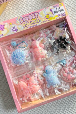 24-Piece Snack Toy Pendant Squishies Set in Color Box – Stress-Relief Essential