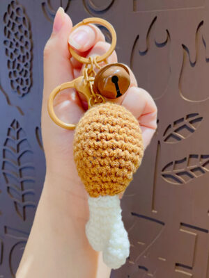 Fleece Knitted Good Things Happen Keychain Small Decoration Cartoon Crocheted Persimmon Bag Keychain