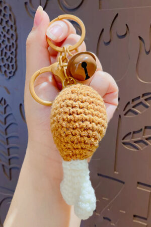 Fleece Knitted Good Things Happen Keychain Small Decoration Cartoon Crocheted Persimmon Bag Keychain