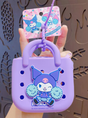 Authentic Sanrio Cartoon Beaded Bracelet Keychain, Creative Kuromi Car & Bag Key Chain Doll Pendant