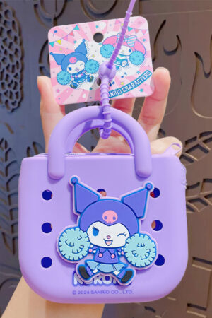 Authentic Sanrio Cartoon Beaded Bracelet Keychain, Creative Kuromi Car & Bag Key Chain Doll Pendant