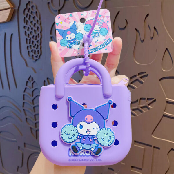 authentic sanrio cartoon beaded bracelet keychain, creative kuromi car & bag key chain doll pendant