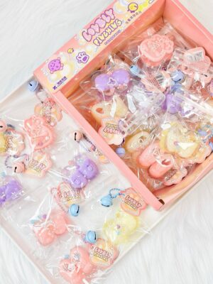 24-Piece Snack Toy Pendant Squishies Set in Color Box – Stress-Relief Essential