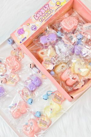 24-Piece Snack Toy Pendant Squishies Set in Color Box – Stress-Relief Essential