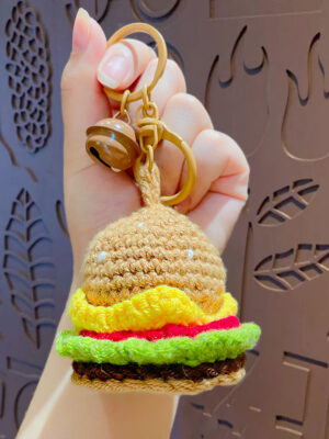 Fleece Knitted Good Things Happen Keychain Small Decoration Cartoon Crocheted Persimmon Bag Keychain