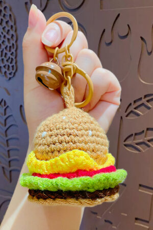 Fleece Knitted Good Things Happen Keychain Small Decoration Cartoon Crocheted Persimmon Bag Keychain
