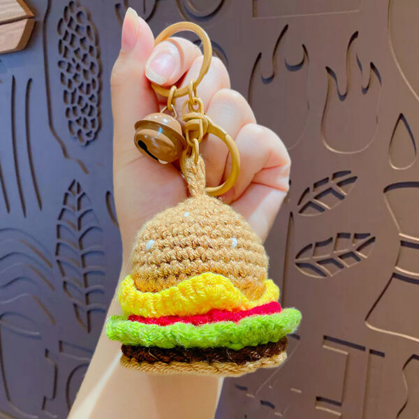fleece knitted good things happen keychain small decoration cartoon crocheted persimmon bag keychain