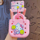 authentic sanrio cartoon beaded bracelet keychain, creative kuromi car & bag key chain doll pendant