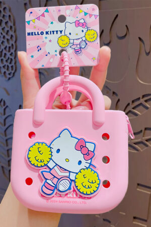 Authentic Sanrio Cartoon Beaded Bracelet Keychain, Creative Kuromi Car & Bag Key Chain Doll Pendant