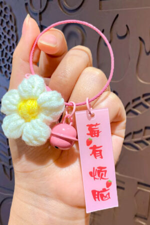 Fleece Knitted Good Things Happen Keychain Small Decoration Cartoon Crocheted Persimmon Bag Keychain