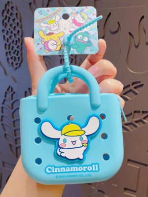 Authentic Sanrio Cartoon Beaded Bracelet Keychain, Creative Kuromi Car & Bag Key Chain Doll Pendant