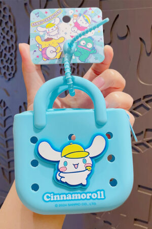 Authentic Sanrio Cartoon Beaded Bracelet Keychain, Creative Kuromi Car & Bag Key Chain Doll Pendant