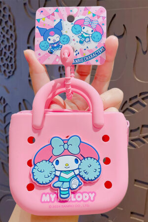 Authentic Sanrio Cartoon Beaded Bracelet Keychain, Creative Kuromi Car & Bag Key Chain Doll Pendant