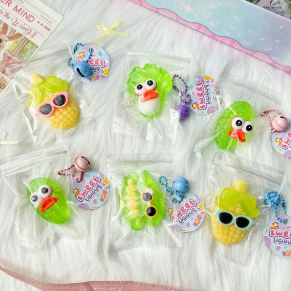 Crystal Booger Double-Color Turtle Squishy Keychain Stress Relief Toy - 图片 22