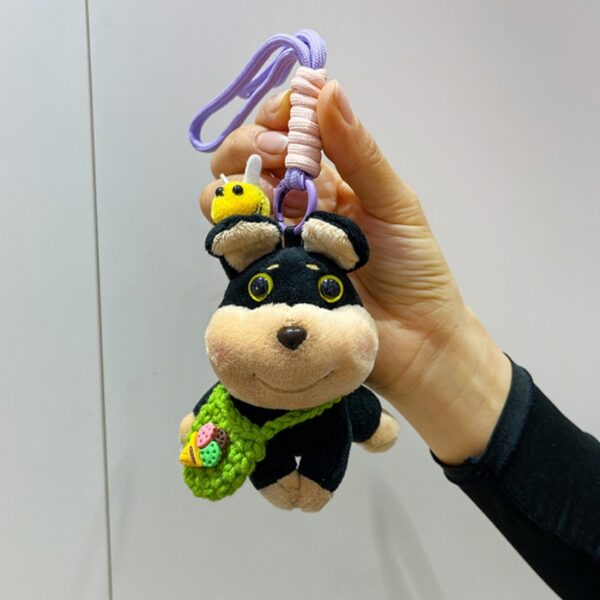 scraggly dog plush cartoon bag charm & keychain