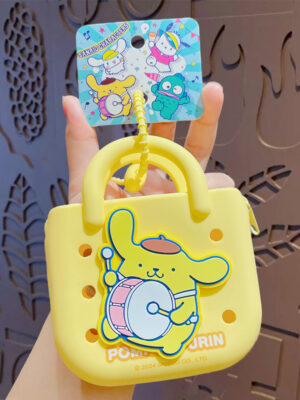 Authentic Sanrio Cartoon Beaded Bracelet Keychain, Creative Kuromi Car & Bag Key Chain Doll Pendant