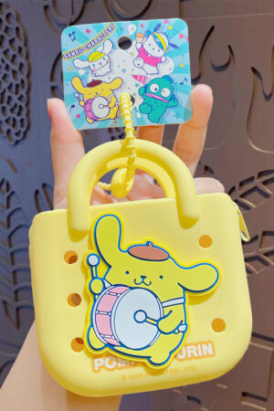 Authentic Sanrio Cartoon Beaded Bracelet Keychain, Creative Kuromi Car & Bag Key Chain Doll Pendant