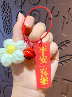 Fleece Knitted Good Things Happen Keychain Small Decoration Cartoon Crocheted Persimmon Bag Keychain