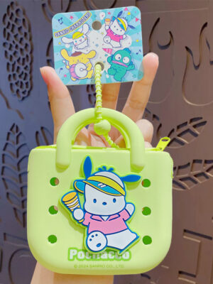 Authentic Sanrio Cartoon Beaded Bracelet Keychain, Creative Kuromi Car & Bag Key Chain Doll Pendant