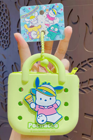 Authentic Sanrio Cartoon Beaded Bracelet Keychain, Creative Kuromi Car & Bag Key Chain Doll Pendant