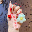 fleece knitted good things happen keychain small decoration cartoon crocheted persimmon bag keychain
