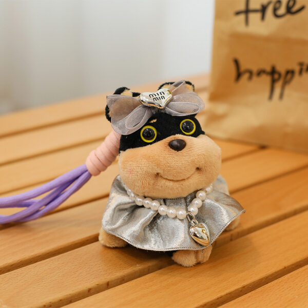 scraggly dog plush cartoon bag charm & keychain