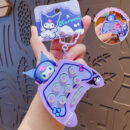 authentic sanrio cartoon beaded bracelet keychain, creative kuromi car & bag key chain doll pendant