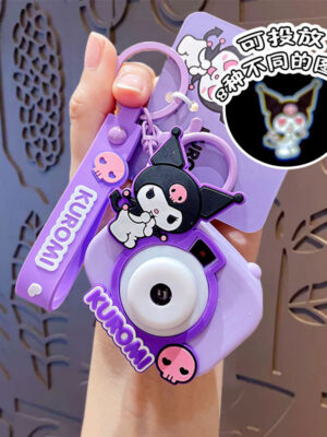 Authentic Sanrio Cartoon Beaded Bracelet Keychain, Creative Kuromi Car & Bag Key Chain Doll Pendant