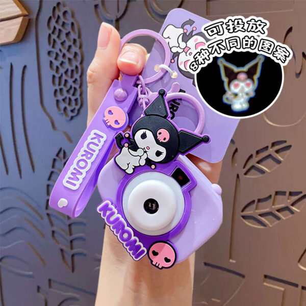 authentic sanrio cartoon beaded bracelet keychain, creative kuromi car & bag key chain doll pendant