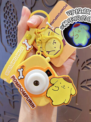 Authentic Sanrio Cartoon Beaded Bracelet Keychain, Creative Kuromi Car & Bag Key Chain Doll Pendant