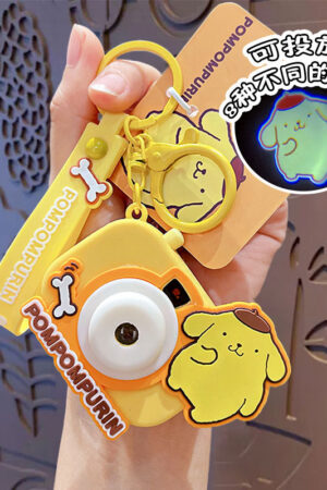 Authentic Sanrio Cartoon Beaded Bracelet Keychain, Creative Kuromi Car & Bag Key Chain Doll Pendant