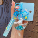 authentic sanrio cartoon beaded bracelet keychain, creative kuromi car & bag key chain doll pendant