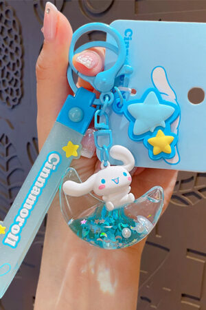 Authentic Sanrio Cartoon Beaded Bracelet Keychain, Creative Kuromi Car & Bag Key Chain Doll Pendant