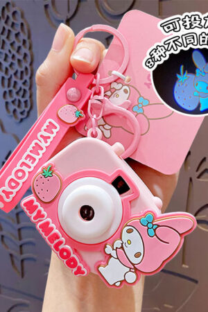 Authentic Sanrio Cartoon Beaded Bracelet Keychain, Creative Kuromi Car & Bag Key Chain Doll Pendant