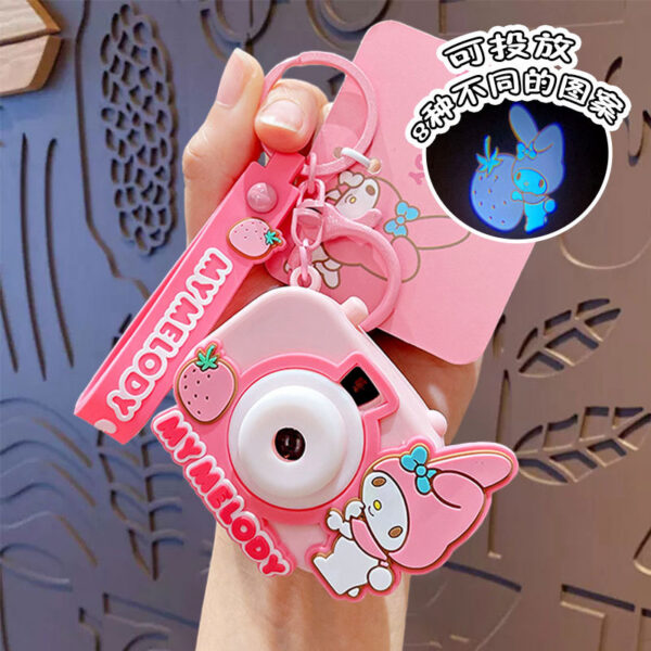 authentic sanrio cartoon beaded bracelet keychain, creative kuromi car & bag key chain doll pendant